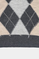 low-gauge intarsia knit L/S U-neck PO(PU325-MPO05) / Charcoal