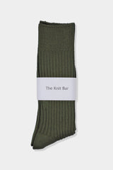 TKB WOOL RIB SOCKS(TKB501-S001) / KHAKI