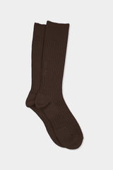 TKB WOOL RIB SOCKS(TKB501-S001) / BROWN
