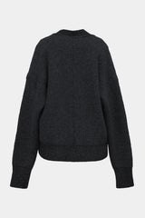 Low-gauge Half-cardigan St-cardigan (WK325-LCD03) / CHARCOAL