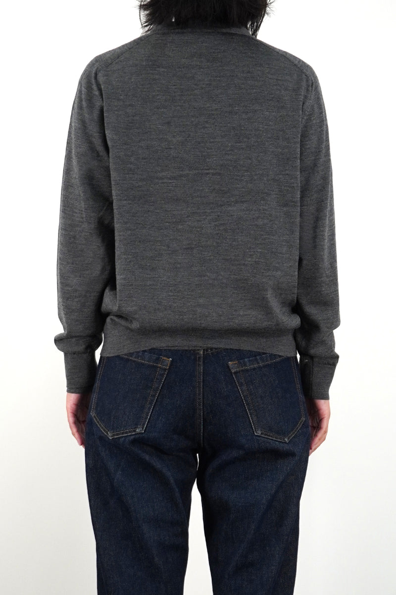 16GG V NECK CARDIGAN (UM302-UCD16) / GRAY – umeda-knit.com